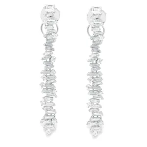 1.75ct 18k White Gold Diamond Dangle Earrings
