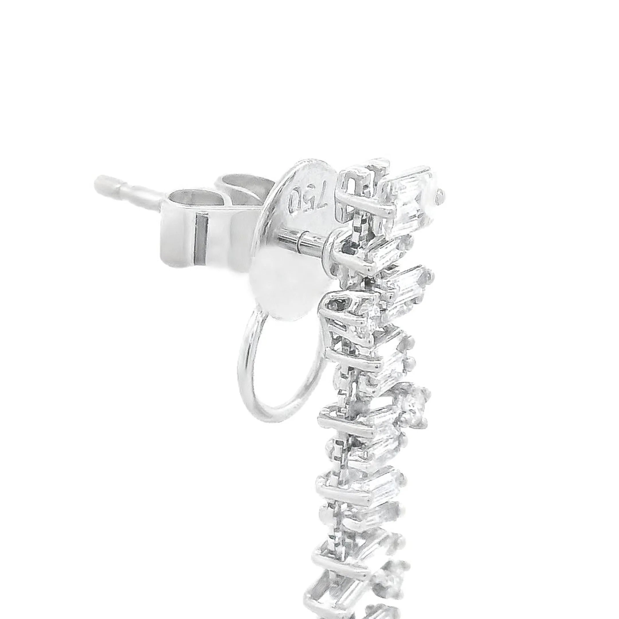 1.75ct 18k White Gold Diamond Dangle Earrings