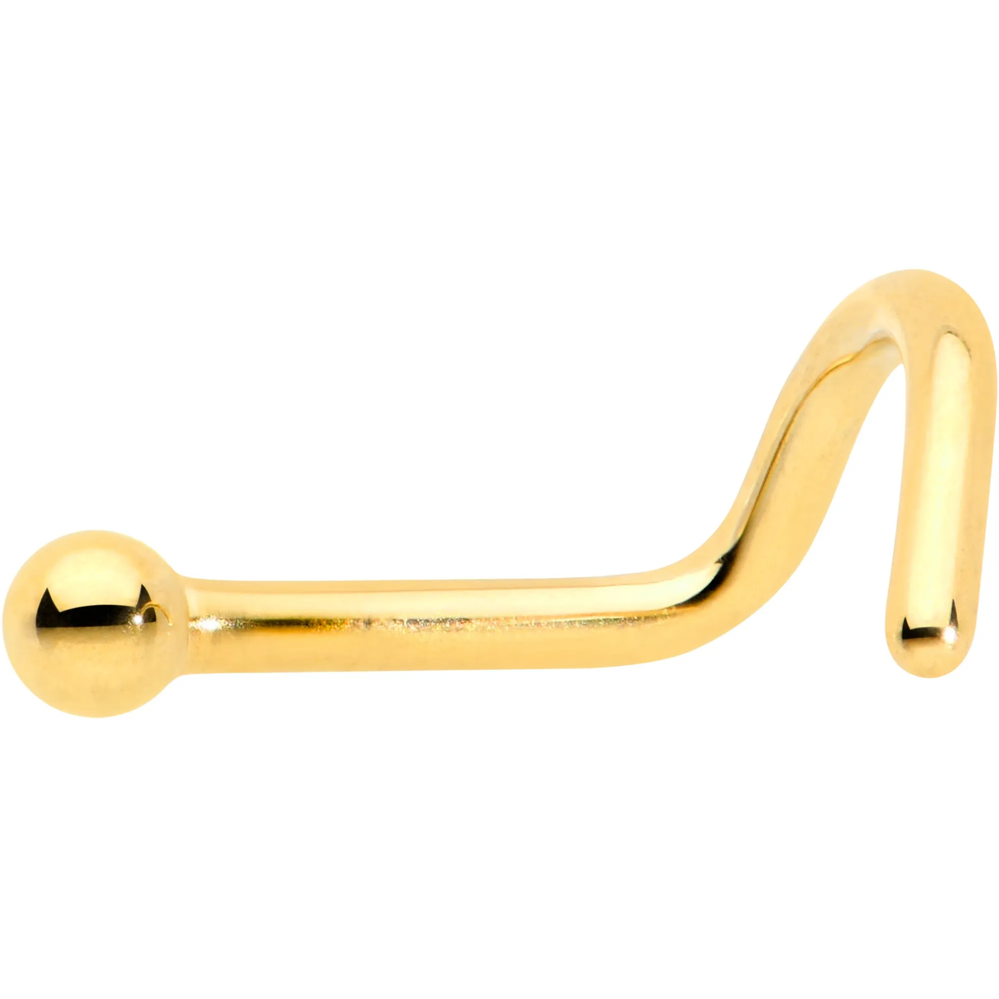 18 Gauge 1/4 Gold Hue ASTM F-136 Implant Grade Titanium Ball End Left Side Nose Screw