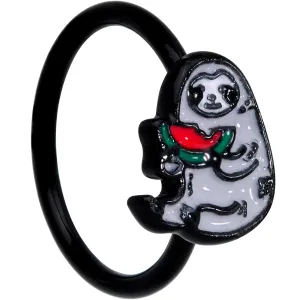 18 Gauge 3/8 Black Watermelon Sloth Nose Hoop