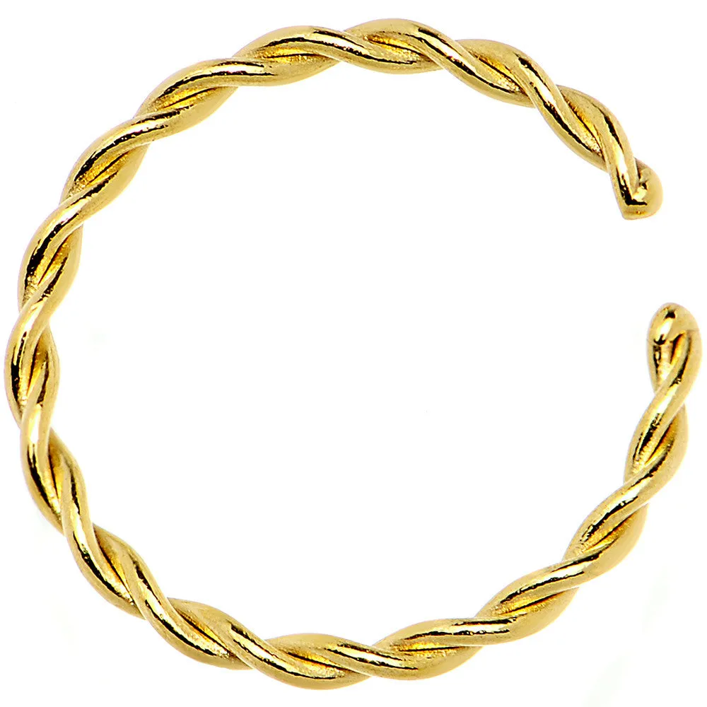 18 Gauge 3/8 Gold IP Annealed Steel Seamless Braided Circular Ring