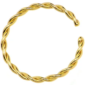 18 Gauge 3/8 Gold IP Annealed Steel Seamless Braided Circular Ring