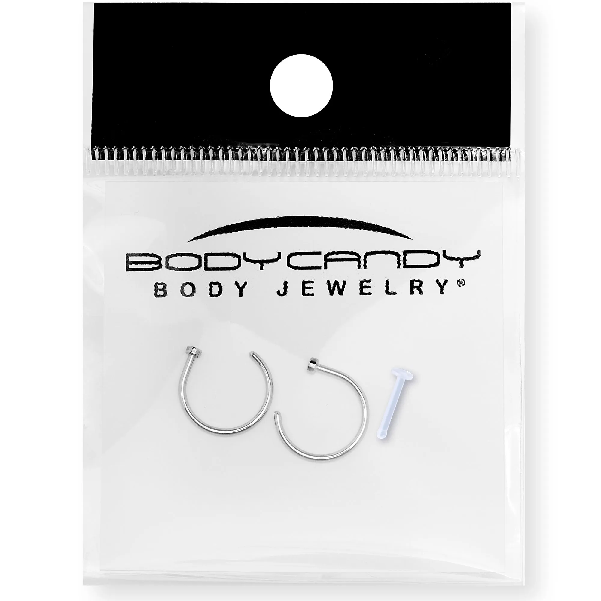 18 Gauge 3/8" Pack of 2 Stainless Steel Nose Hoop Rings