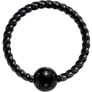 18 Gauge 5/16 Black Anodized So Twisted Captive Style Seamless Ring