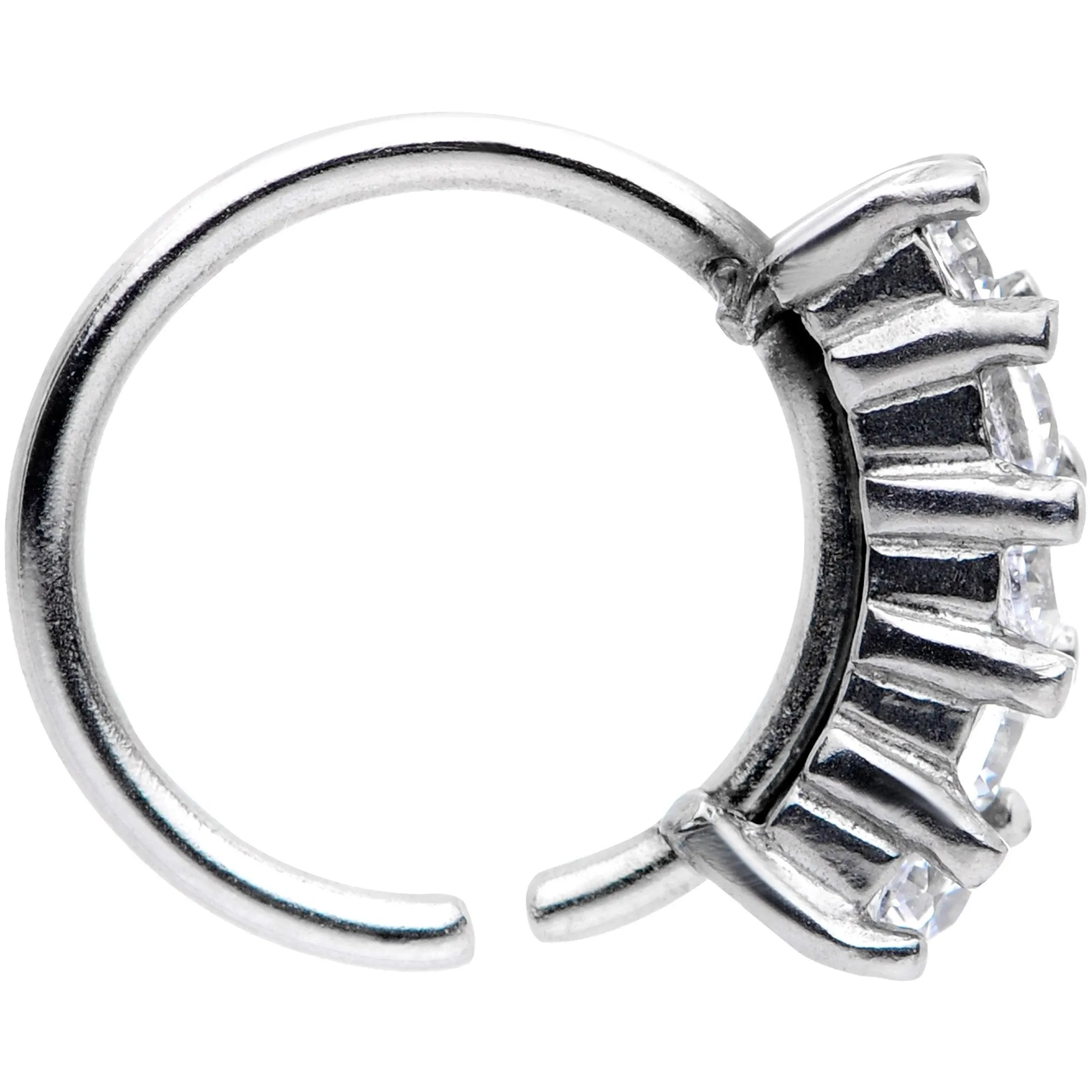 18 Gauge 5/16 Clear CZ Gem Crowning Glory Seamless Circular Ring