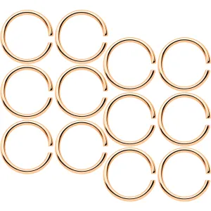 18 Gauge 5/16 Rose Gold Tone Anodized Seamless Circular Ring Set of 12