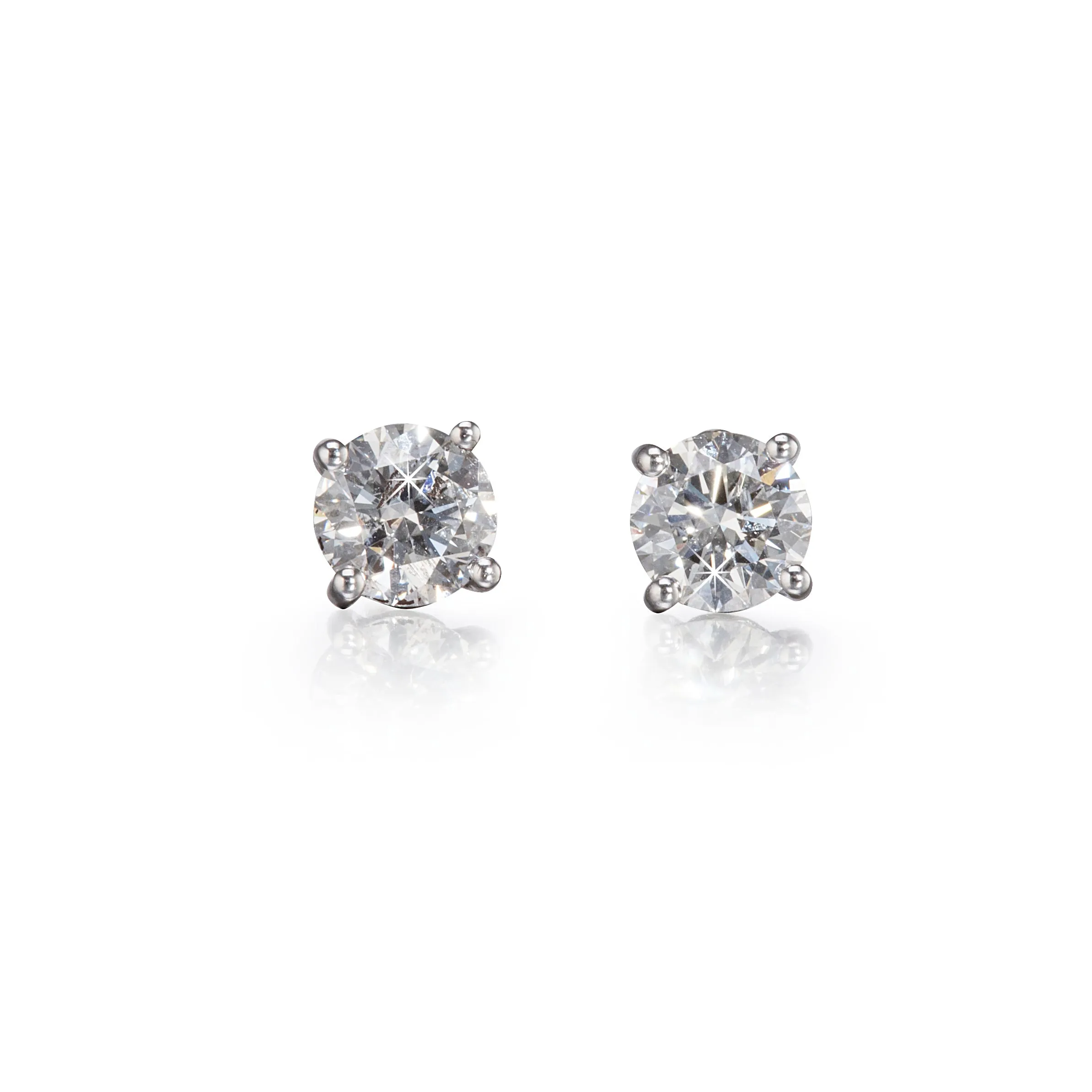 18ct White Gold Diamond Stud Earrings