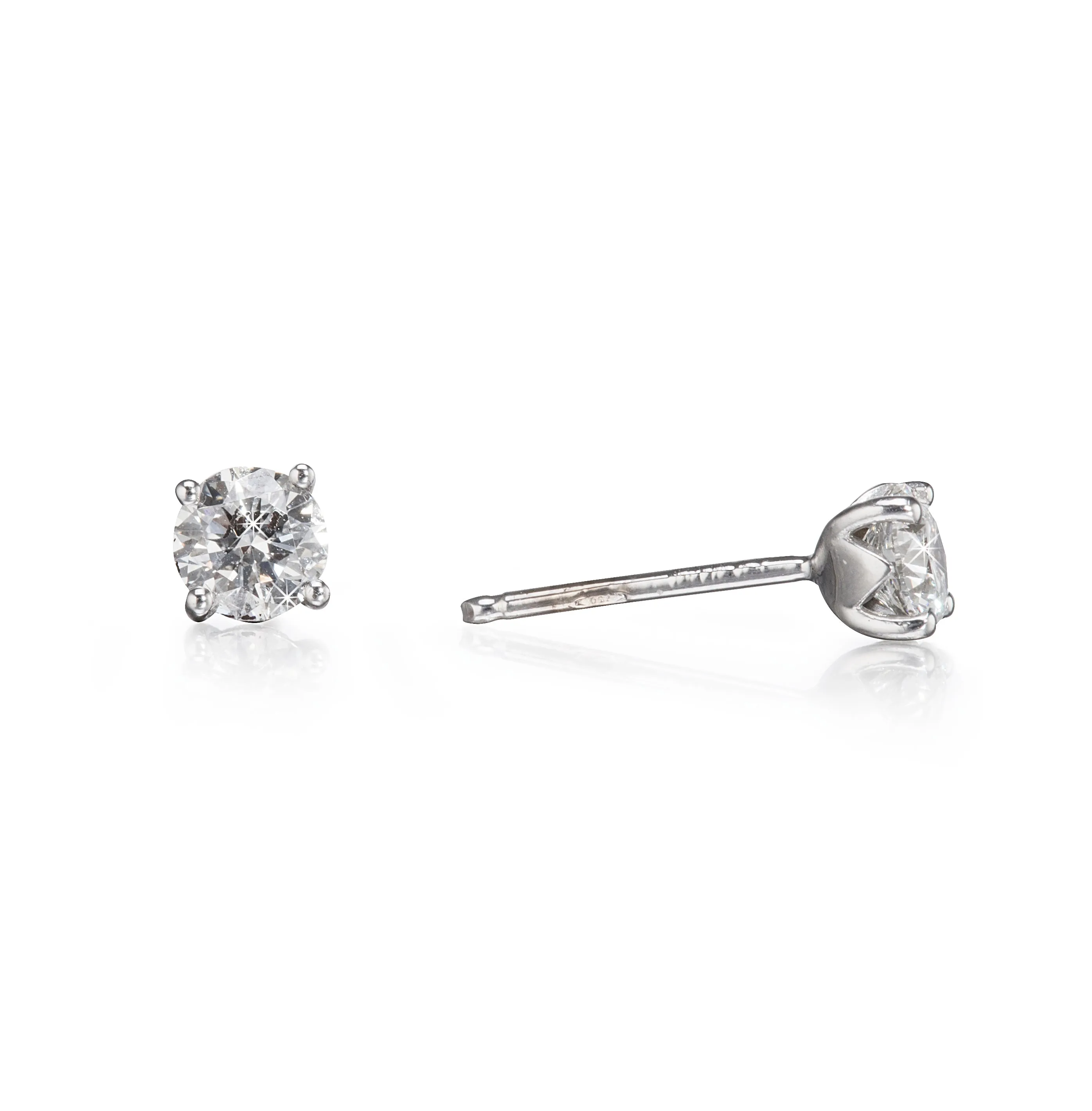 18ct White Gold Diamond Stud Earrings