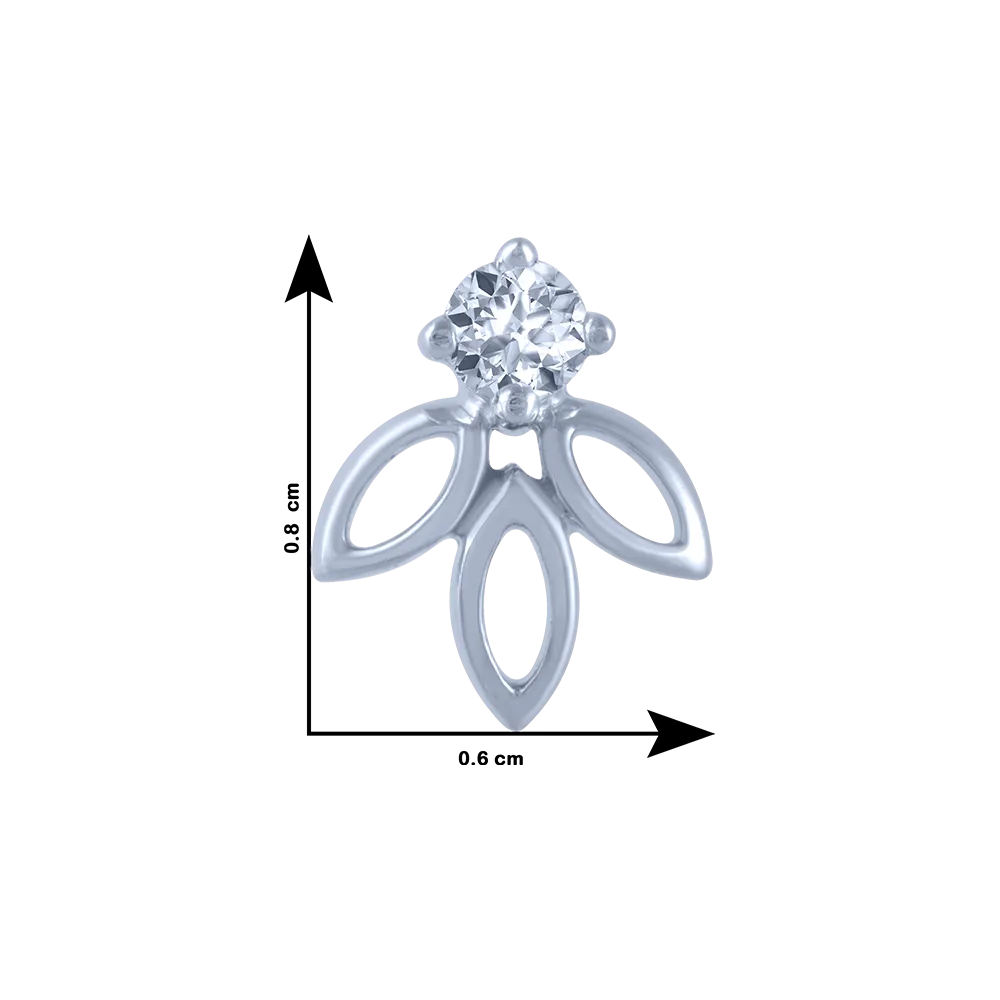 18k (750) White Gold And Diamond Stud Earrings For Women
