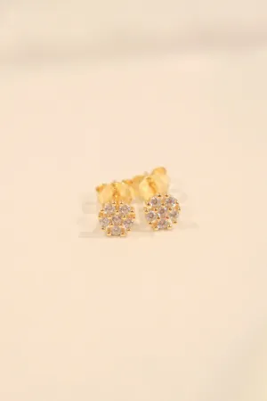 18k Gold Pavé Circle Studs