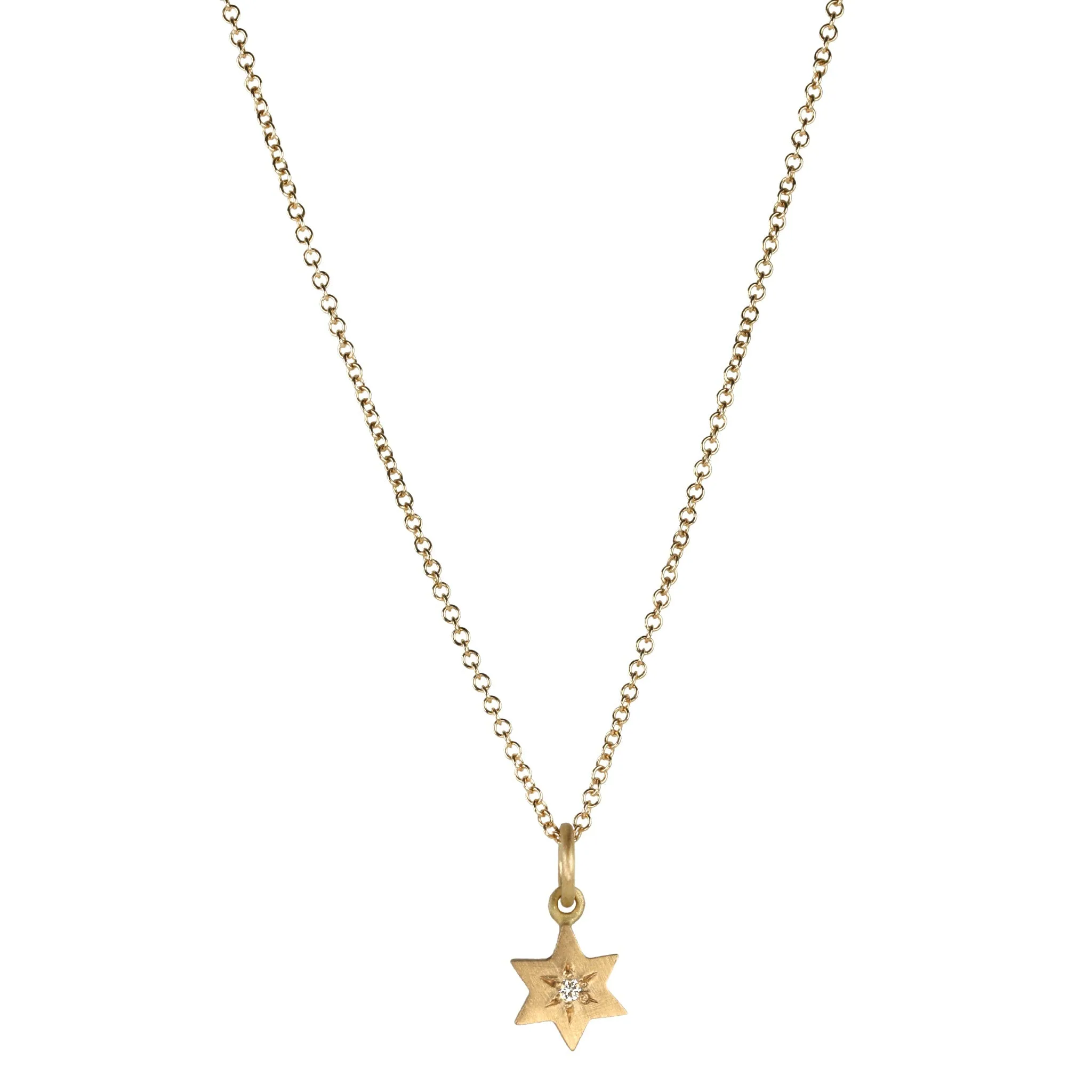 18K Gold "Star of David" Pendant with Diamond