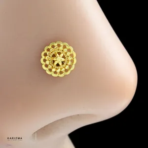 18K Real Gold Indian Women gifting Nose stud nose ring Push Pin