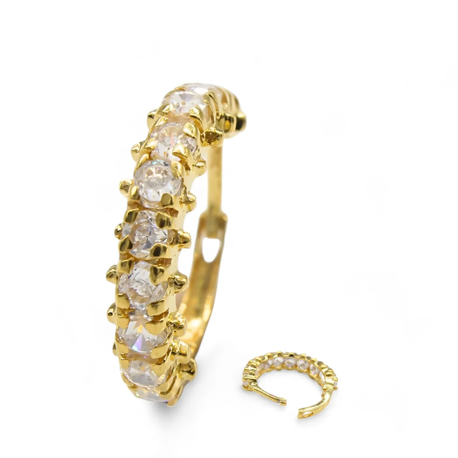 18K Real Gold Nose ring CZ Clicker Excellent gifting Nose Hoop Ring 20g