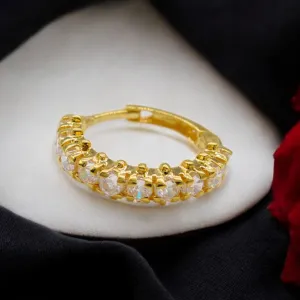 18K Real Gold Nose ring CZ Clicker Excellent gifting Nose Hoop Ring 20g