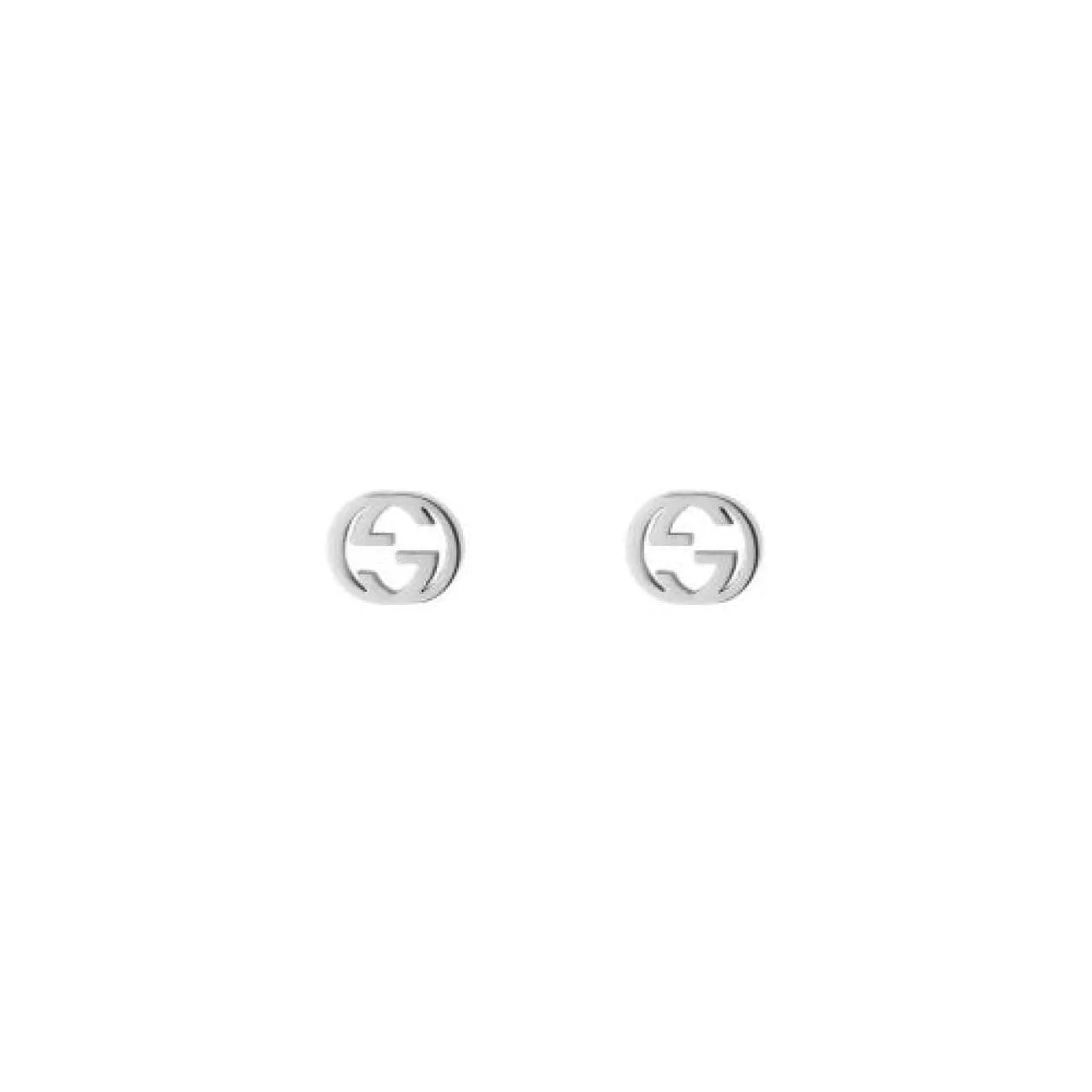18K White Gold Interlocking G Stud Earrings