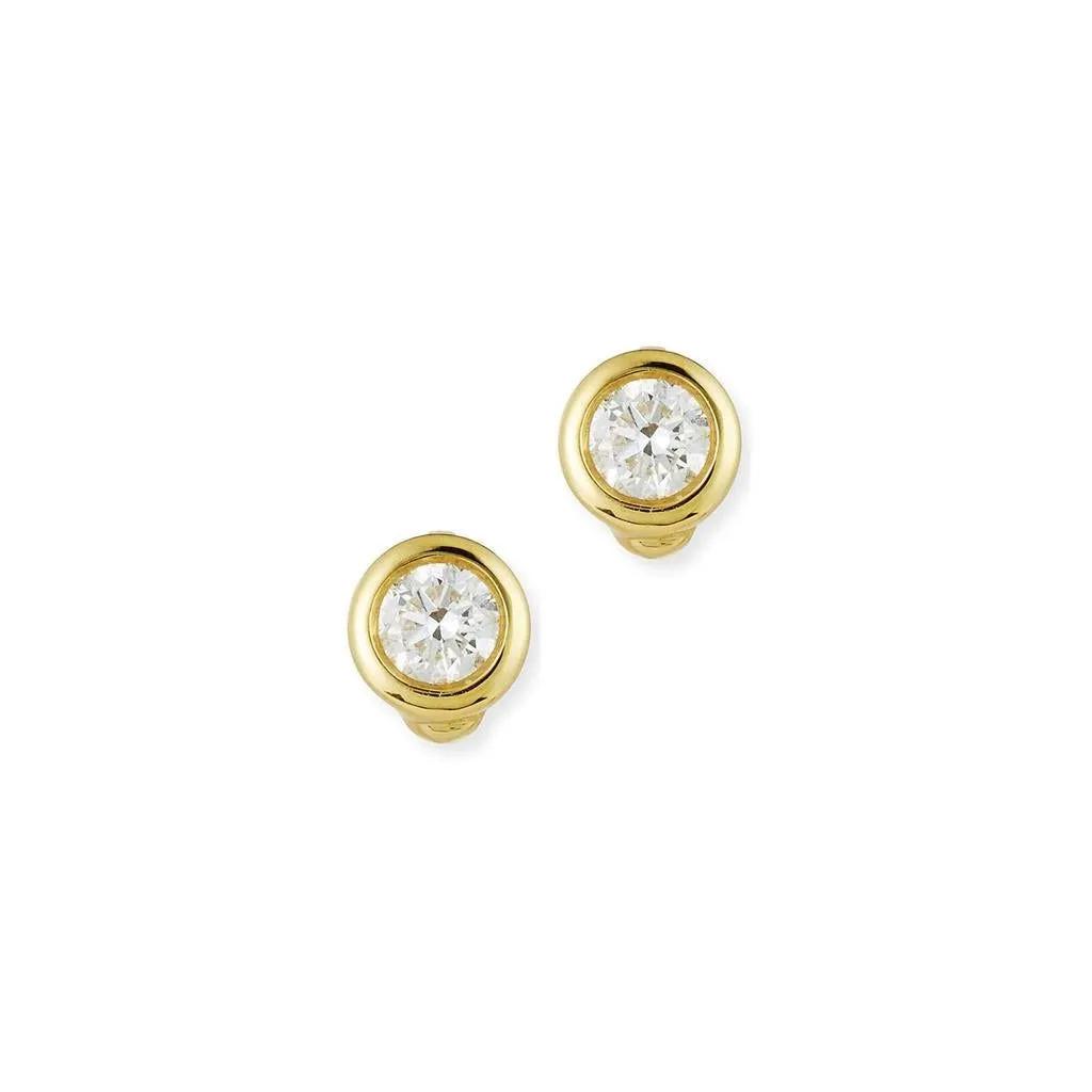 18K Yellow Gold Roberto Coin Diamond Stud Earrings