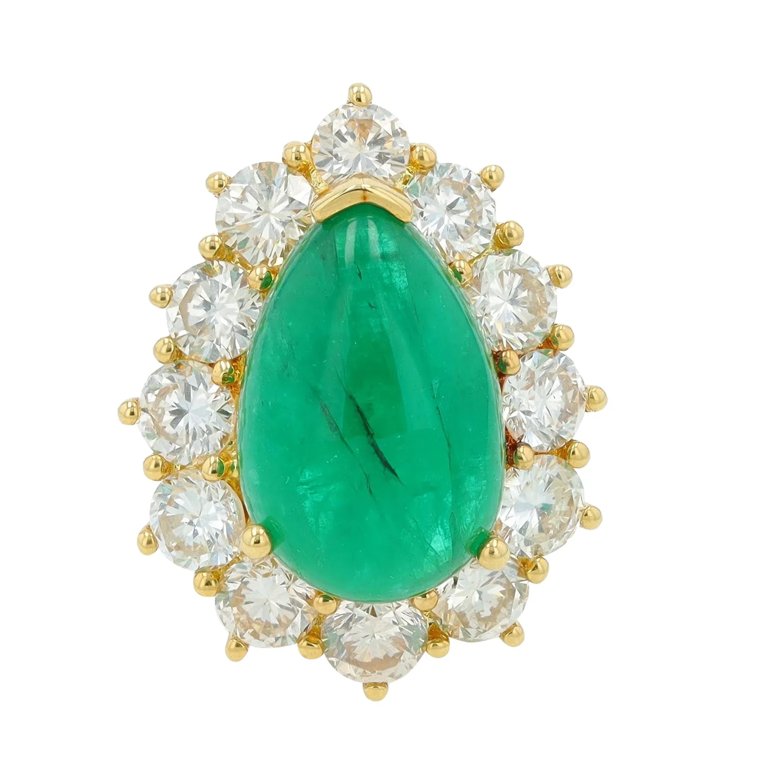 18K YG 4.74 CT Emerald Ring & Pendant