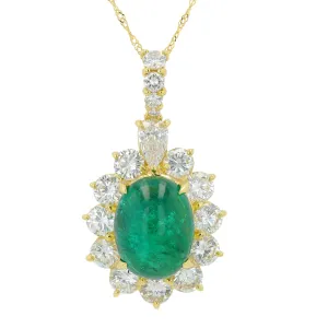 18K YG 6.69 CT Emerald Center Pendant