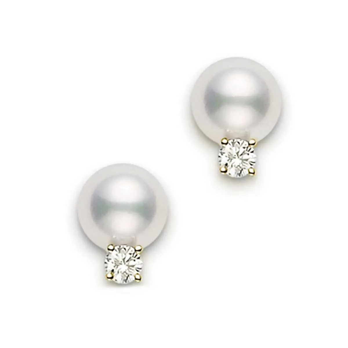 18kt Gold South Sea Pearl Earrings with Diamond Accent