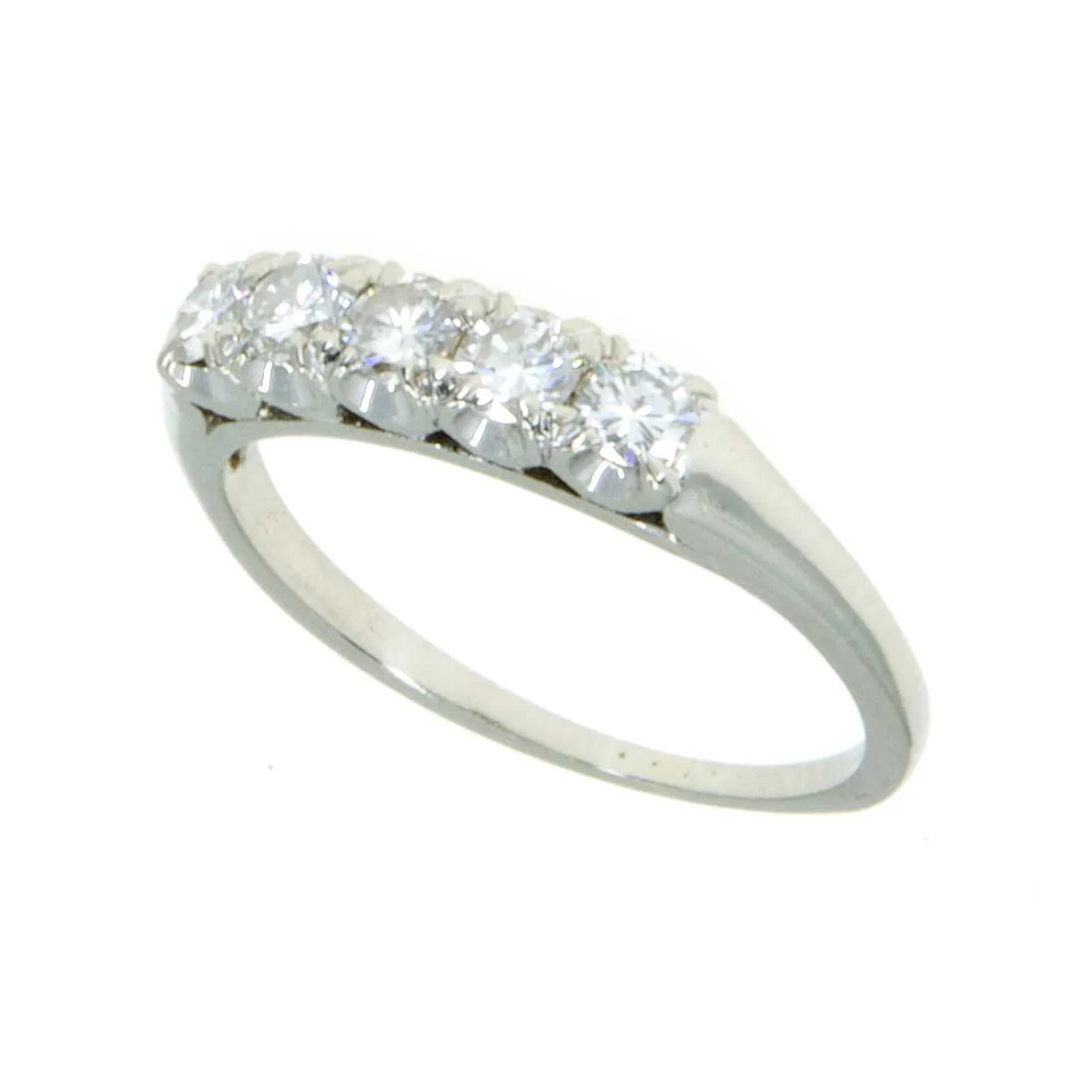 1950s 5 Stone Diamond Wedding Band