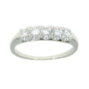 1950s 5 Stone Diamond Wedding Band