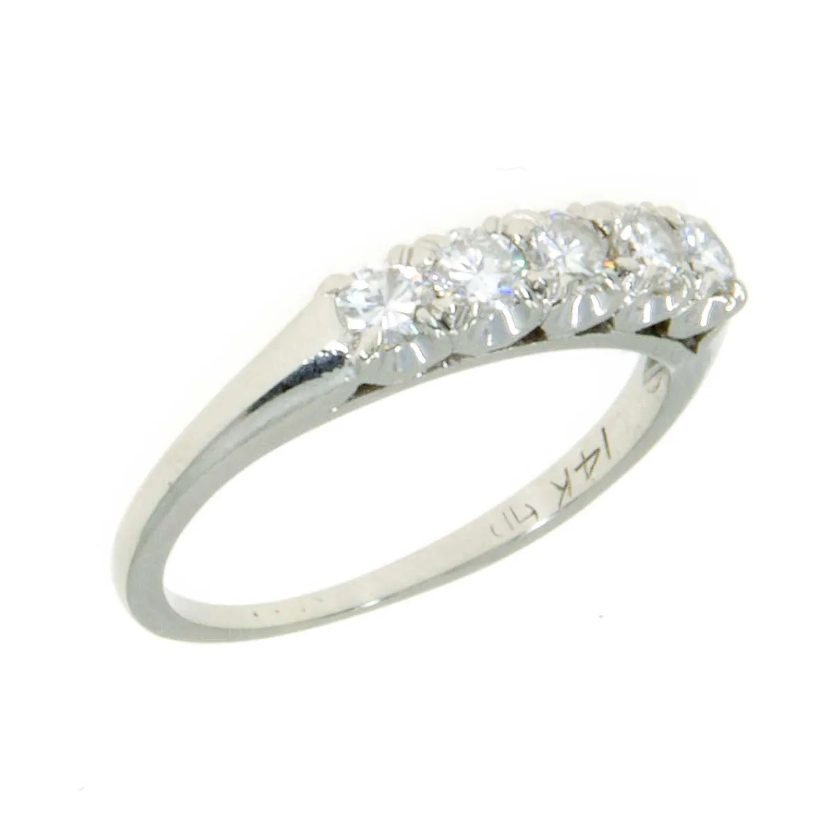 1950s 5 Stone Diamond Wedding Band