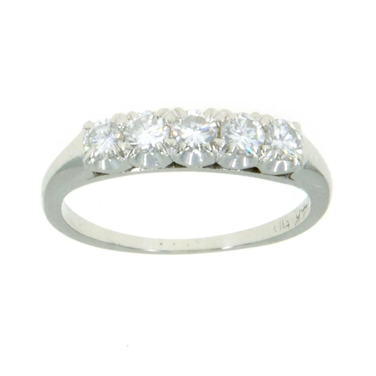 1950s 5 Stone Diamond Wedding Band
