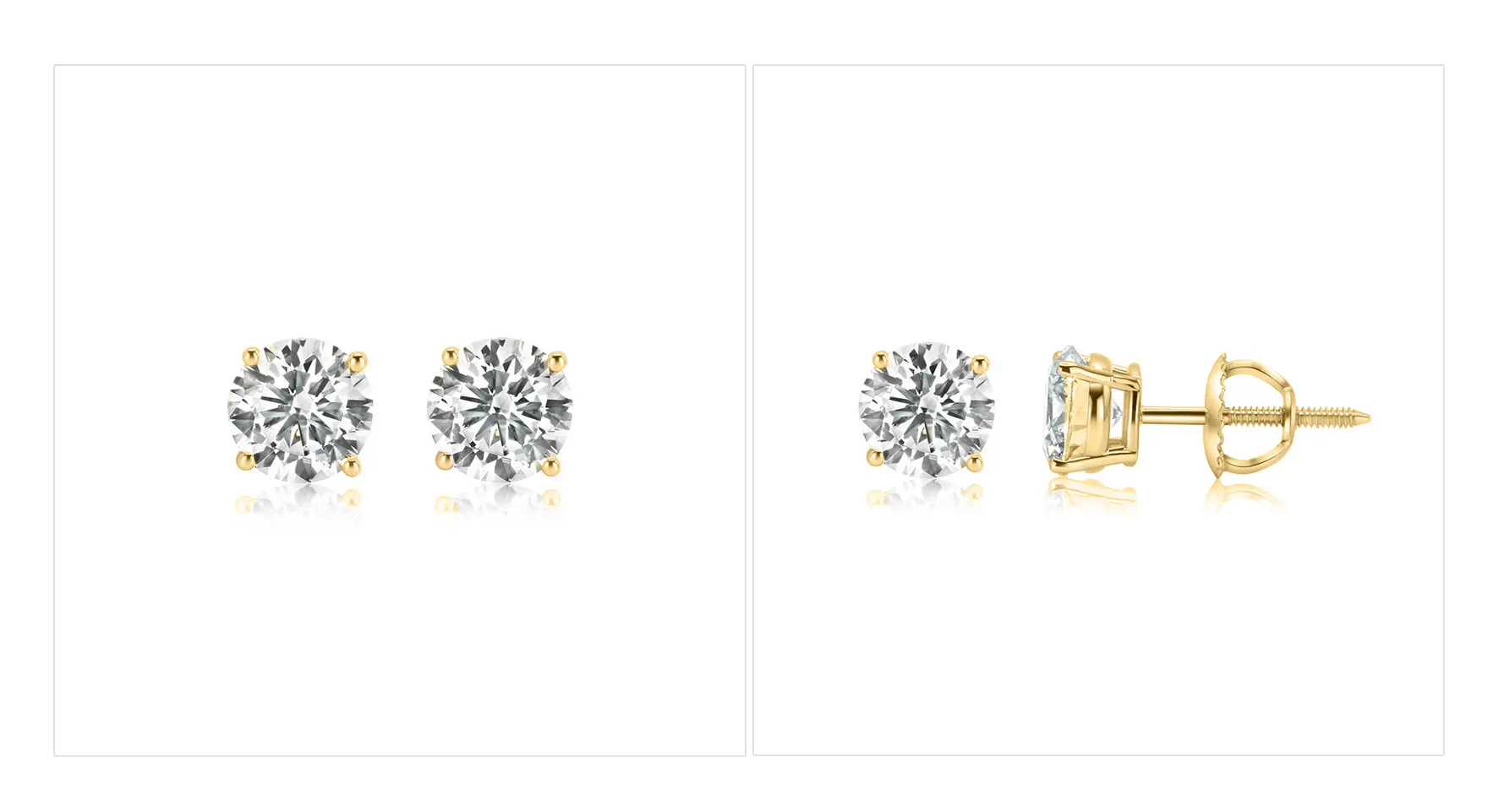 1ct Total Weight Lab Diamond Stud earrings