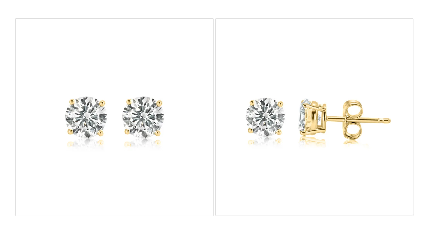 1ct Total Weight Lab Diamond Stud earrings