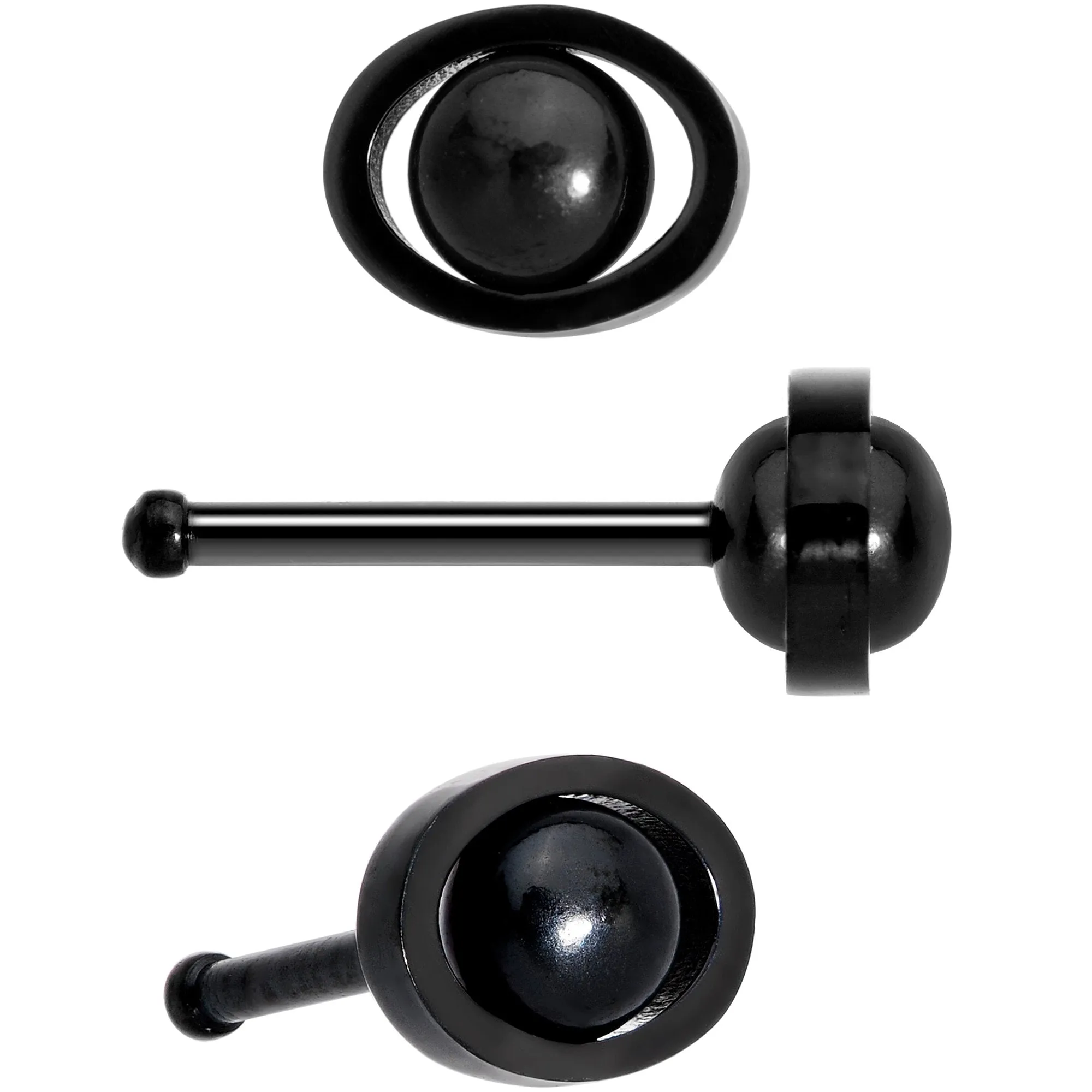 20 Gauge 1/4 5mm Multicolor Eyes Nose Bone Set of 4