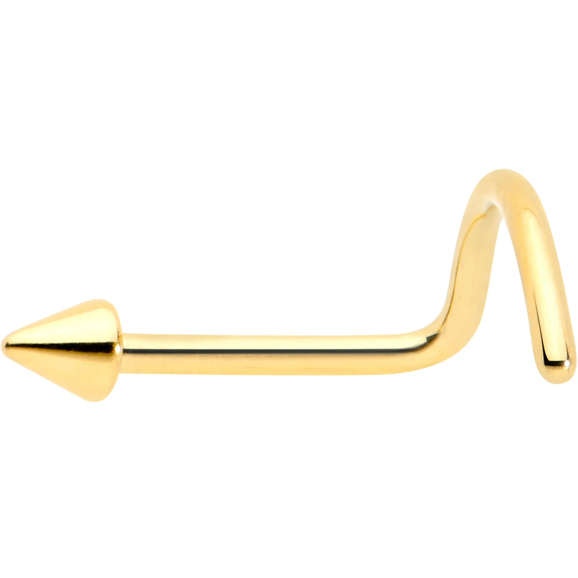 20 Gauge 1/4 Gold Hue ASTM F-136 Implant Grade Titanium Cone End Left Side Nose Screw