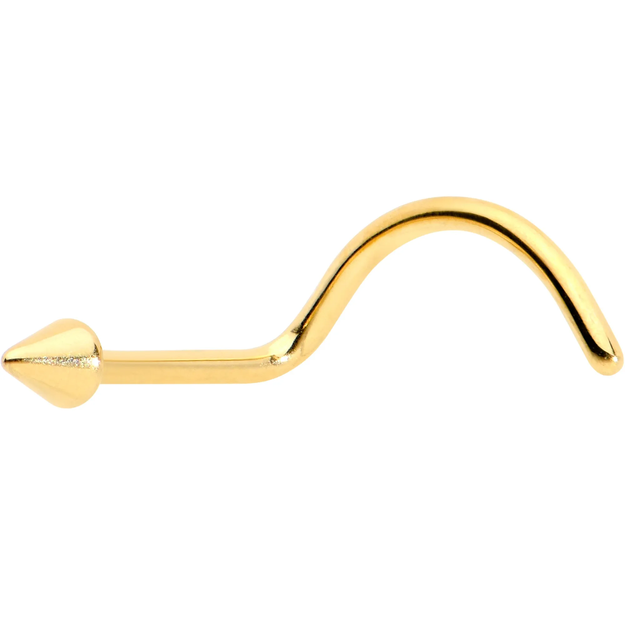 20 Gauge 1/4 Gold Hue ASTM F-136 Implant Grade Titanium Cone End Left Side Nose Screw