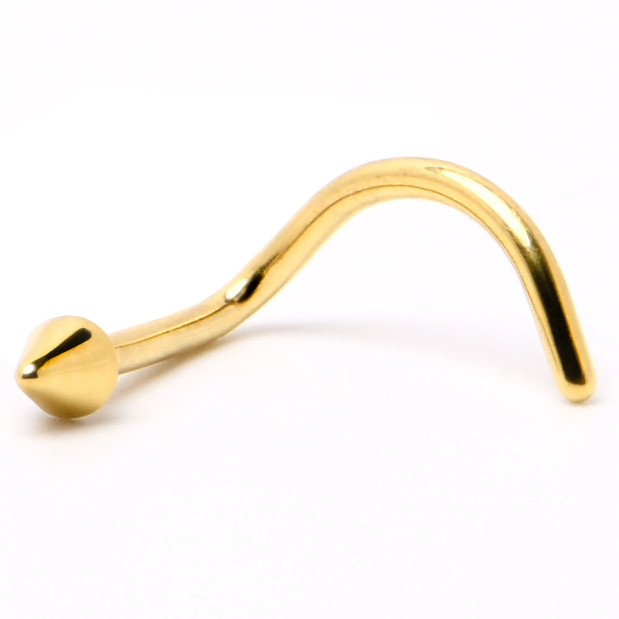 20 Gauge 1/4 Gold Hue ASTM F-136 Implant Grade Titanium Cone End Left Side Nose Screw
