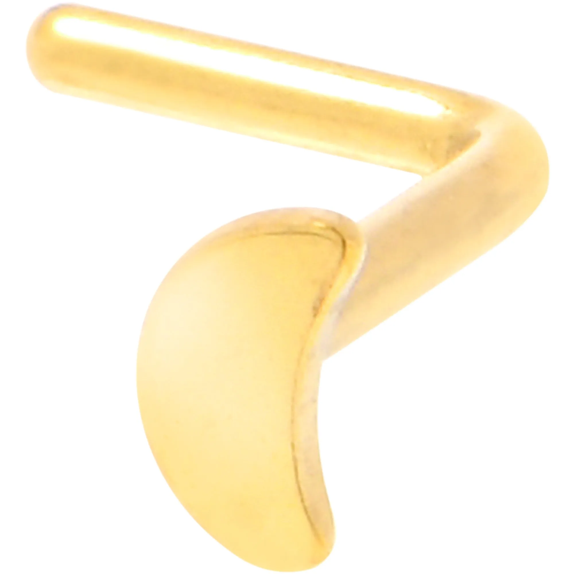 20 Gauge 1/4 Gold Tone ASTM F-136 Implant Grade Titanium Moon End L Shape Nose Ring