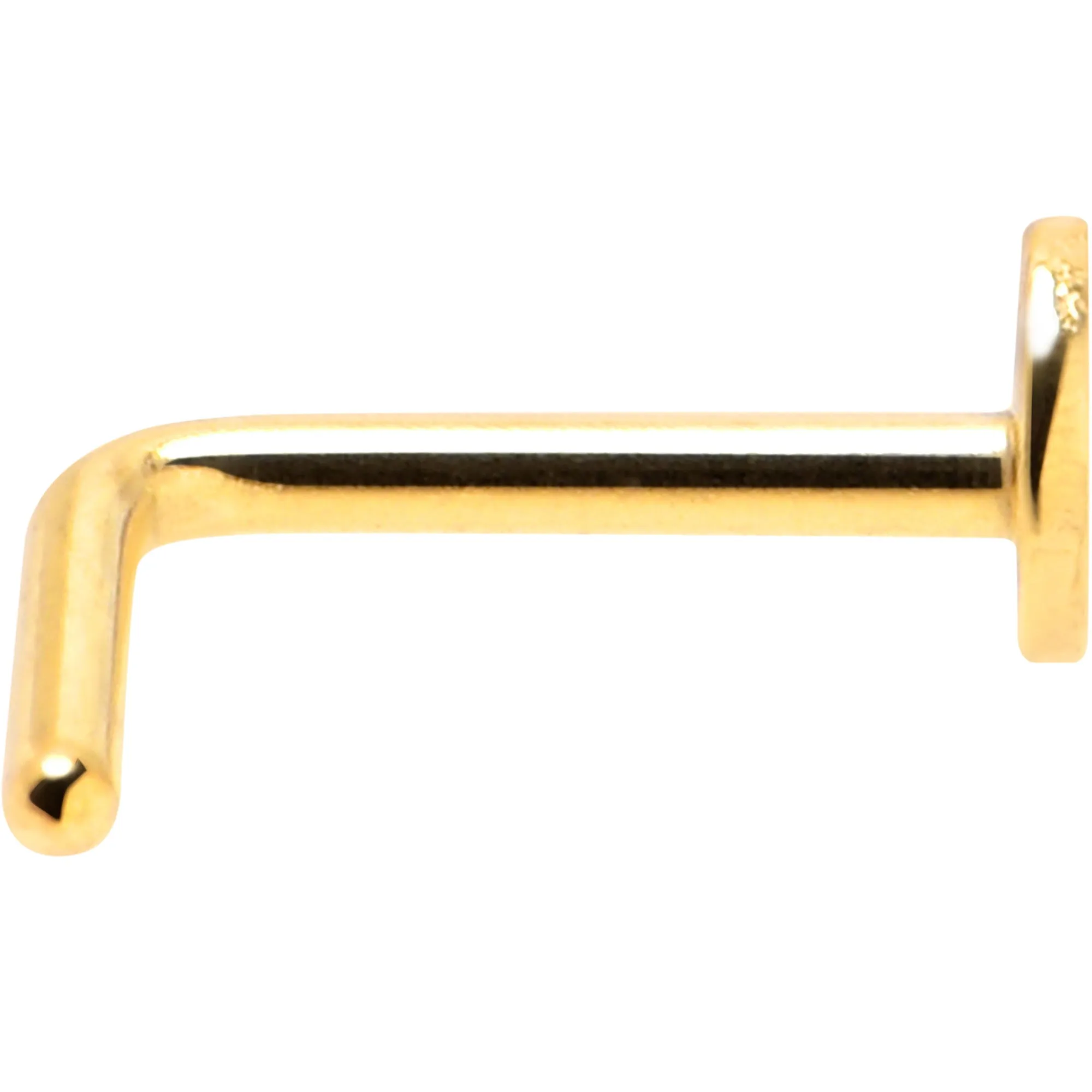 20 Gauge 1/4 Gold Tone ASTM F-136 Implant Grade Titanium Moon End L Shape Nose Ring