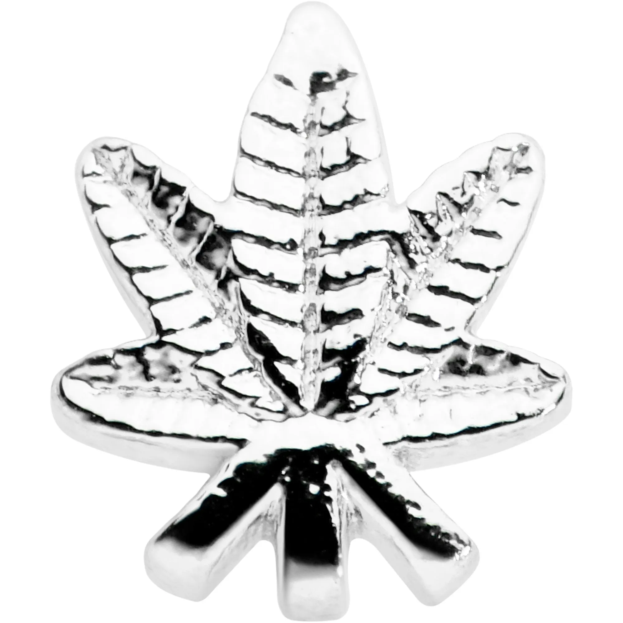 20 Gauge 1/4 Texture Pot Leaf L Shape Nose Ring