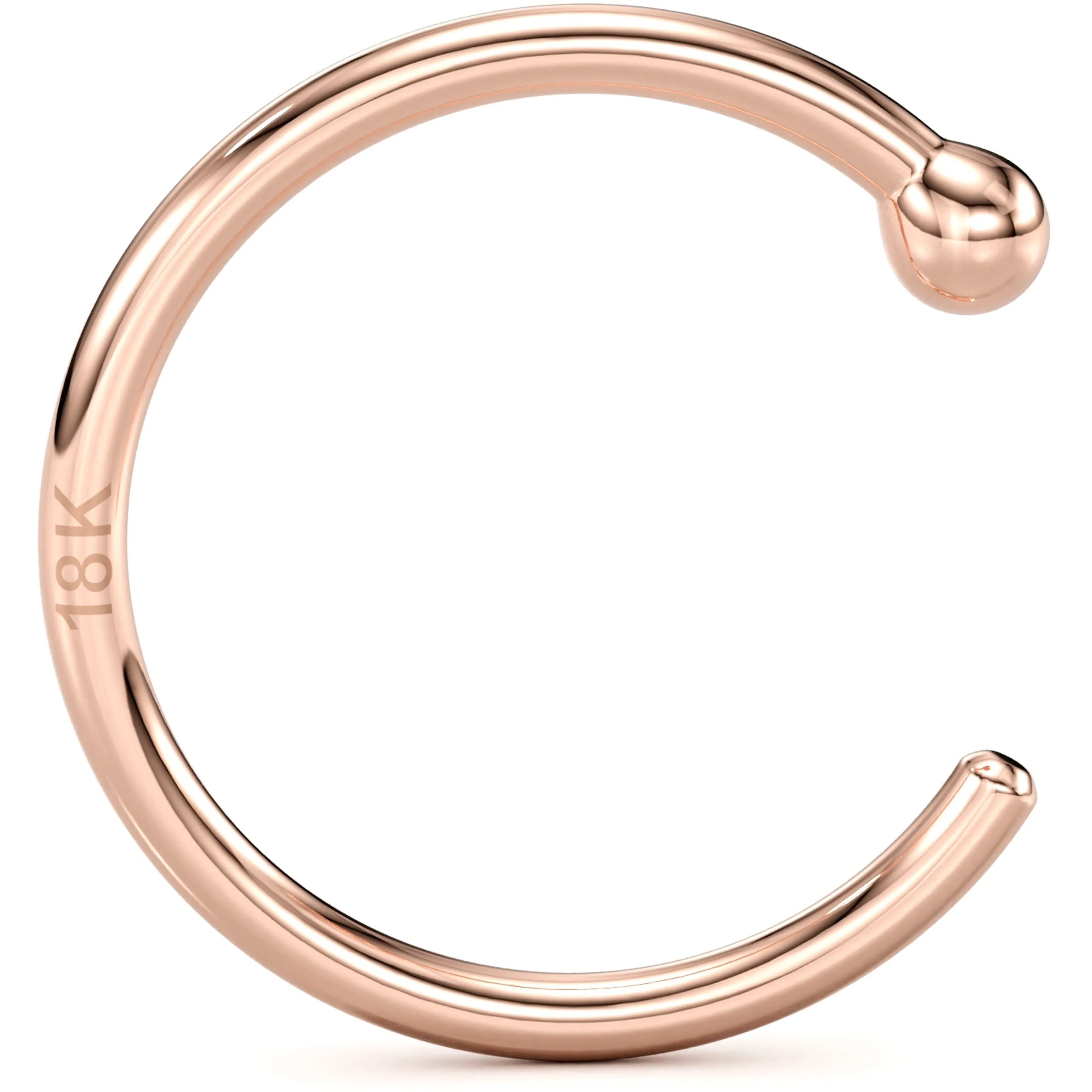 20 Gauge 3/8 Solid 18KT Rose Gold Nose Hoop