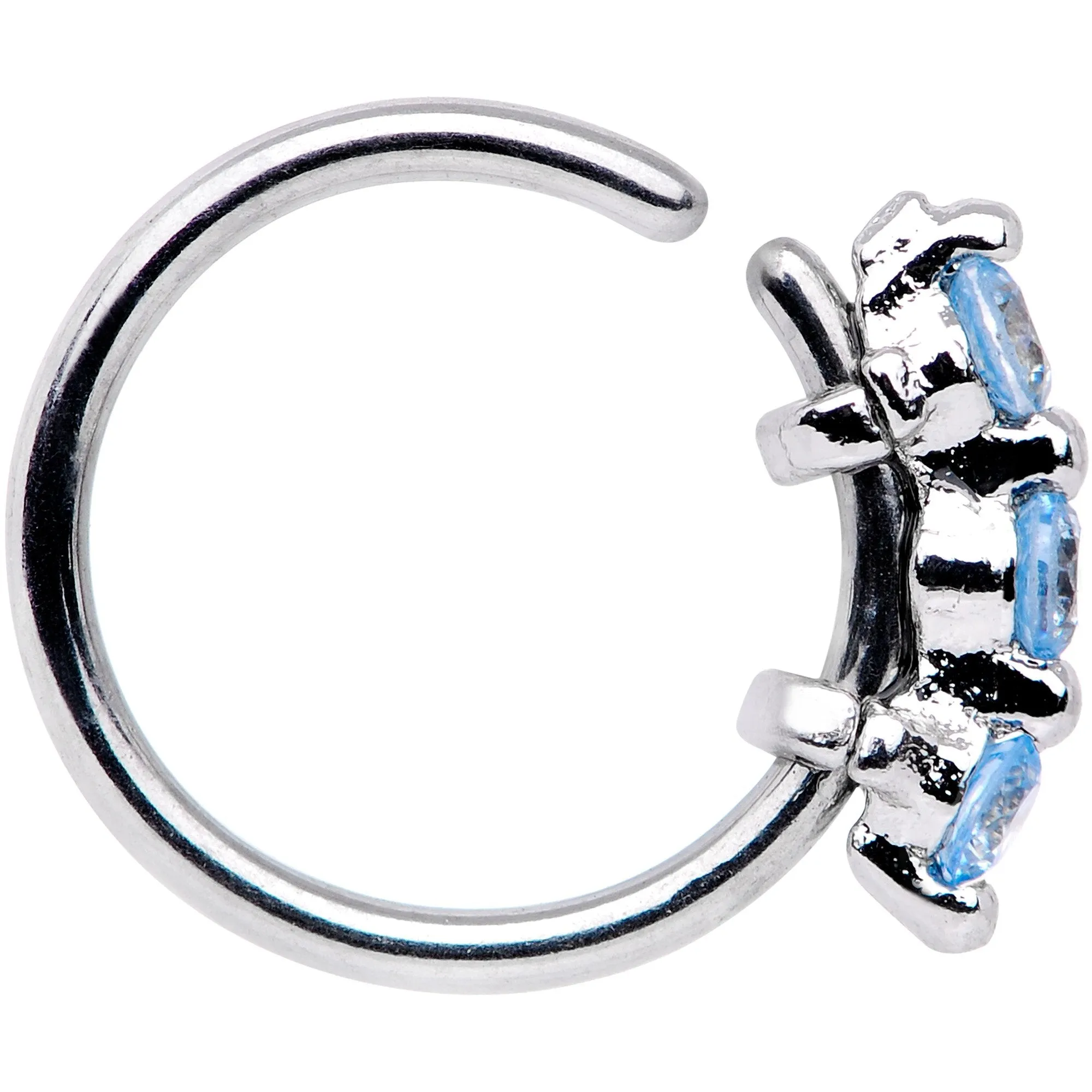 20 Gauge 5/16 Blue CZ Gem Sequence Shine Seamless Circular Ring