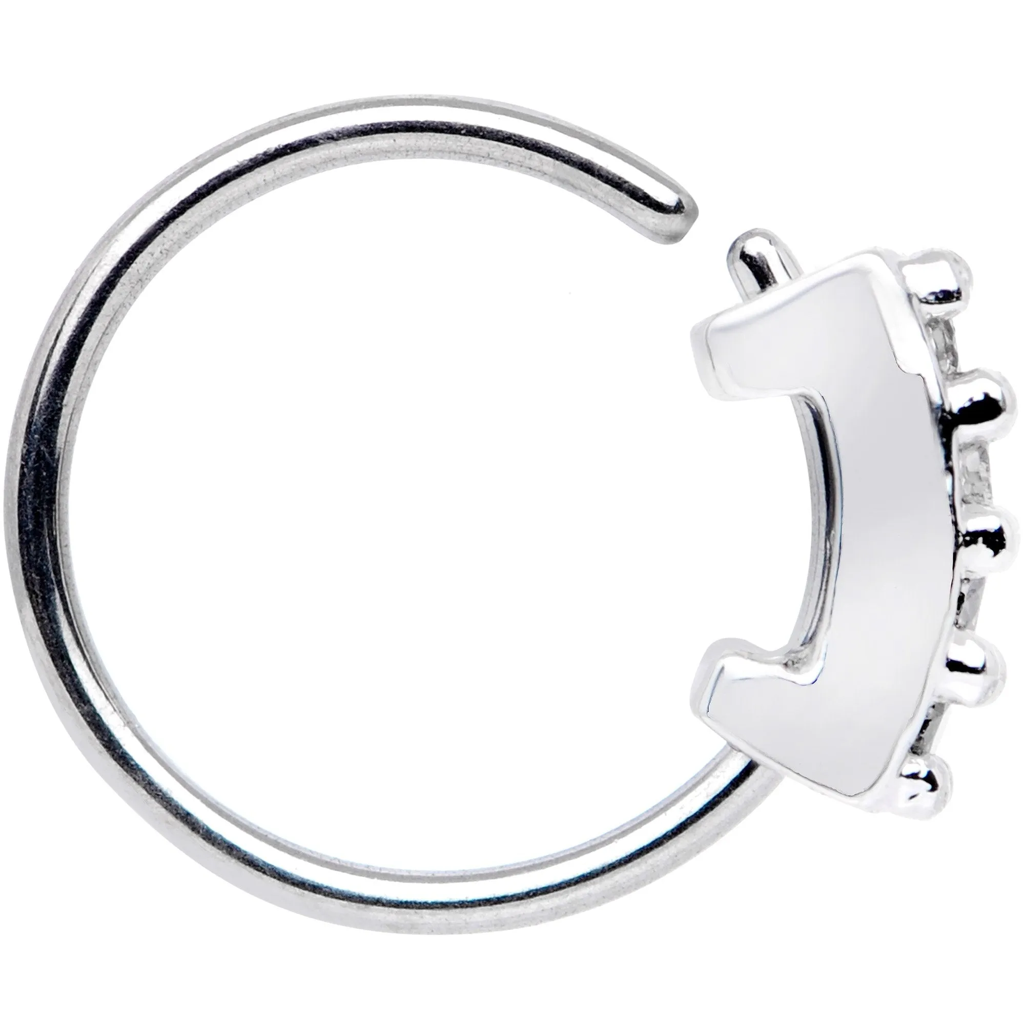 20 Gauge 5/16 Clear CZ Gem Quartet Shine Seamless Circular Ring