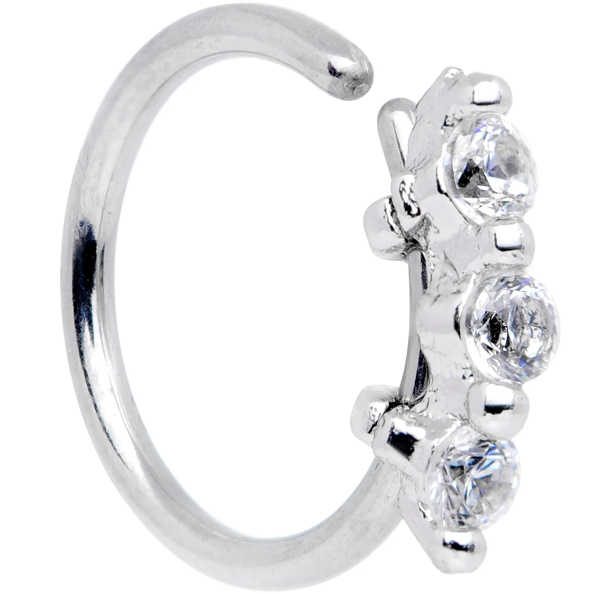 20 Gauge 5/16 Clear CZ Gem Sequence Shine Seamless Circular Ring