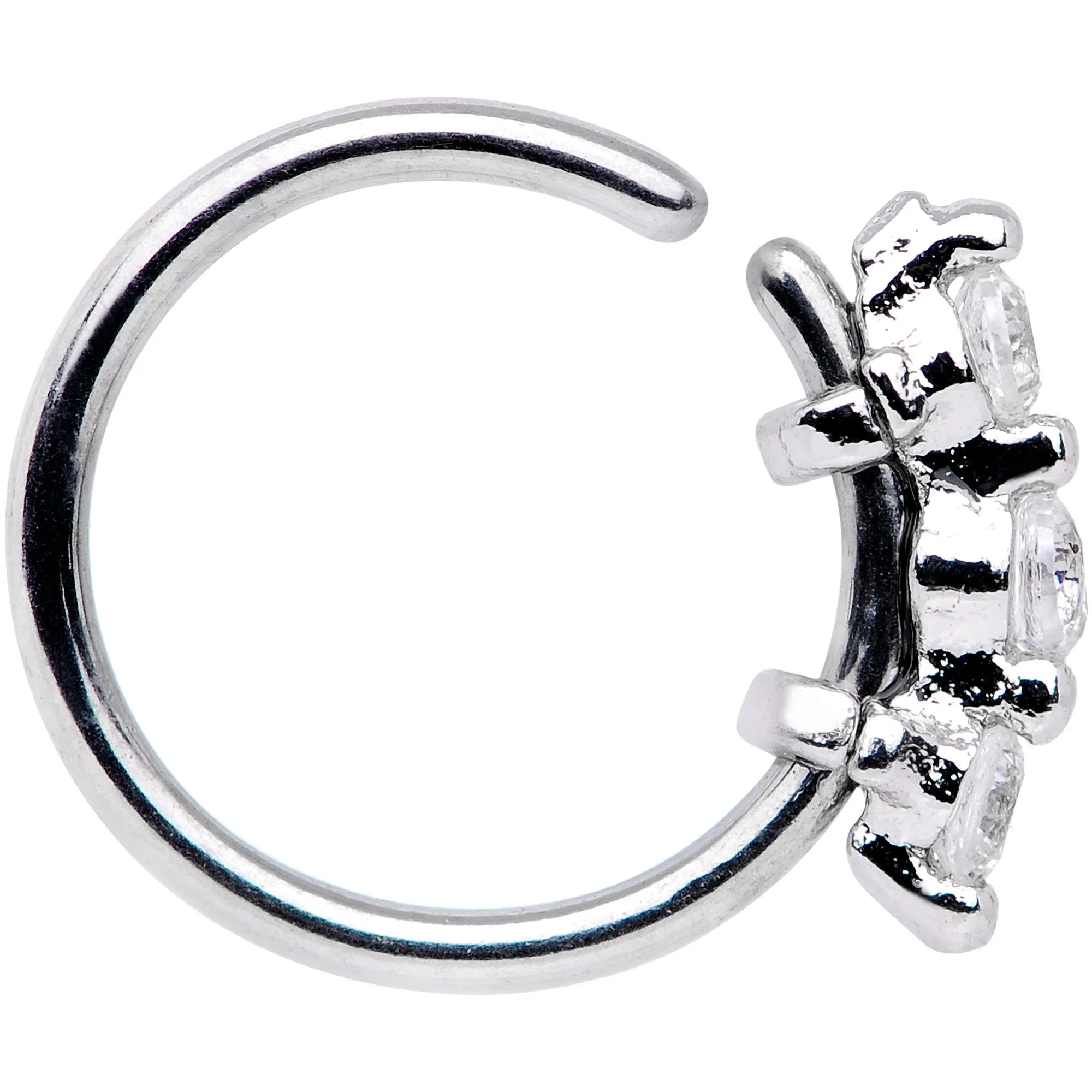 20 Gauge 5/16 Clear CZ Gem Sequence Shine Seamless Circular Ring