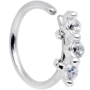 20 Gauge 5/16 Clear CZ Gem Sequence Shine Seamless Circular Ring