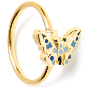 20 Gauge 5/16 Gold Tone Evening Butterfly Nose Hoop