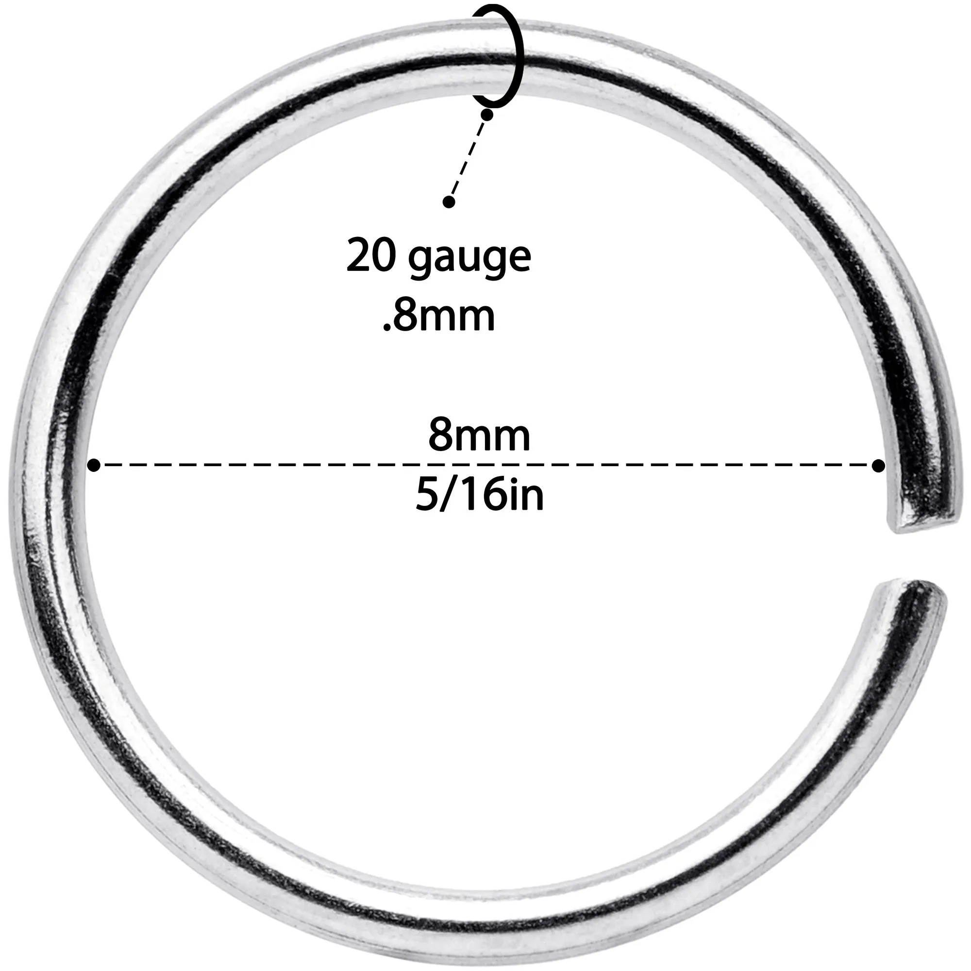 20 Gauge 5/16 Gold Tone Rose Gold Tone Anodized Seamless Circular Ring Set of 12