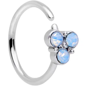20 Gauge 5/16 Light Blue Faux Opal Triad Seamless Circular Ring