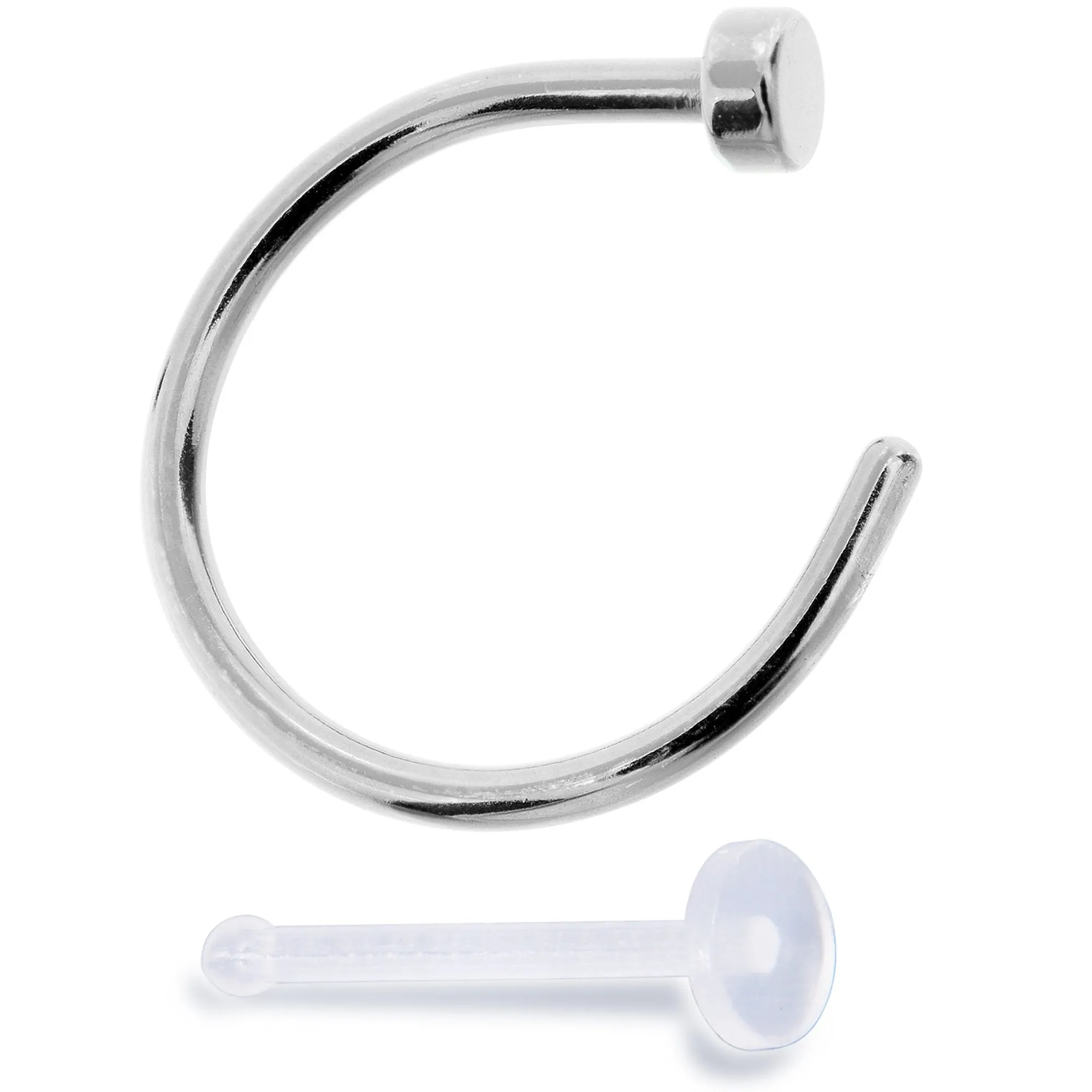 20 Gauge 5/16 Pack Set of 5 Assorted Stainless Steel Nose Hoop Rings
