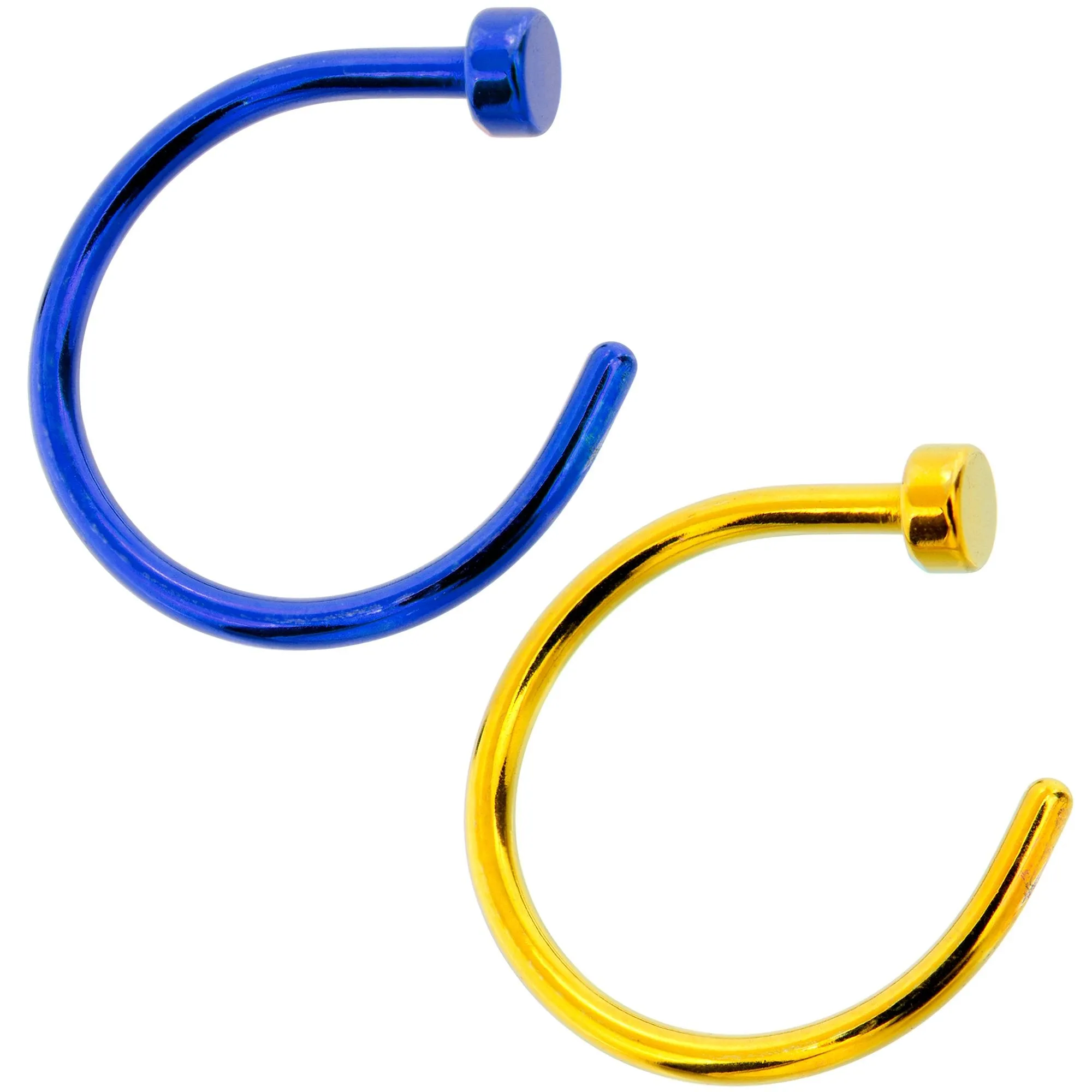 20 Gauge 5/16 Pack Set of 5 Assorted Stainless Steel Nose Hoop Rings