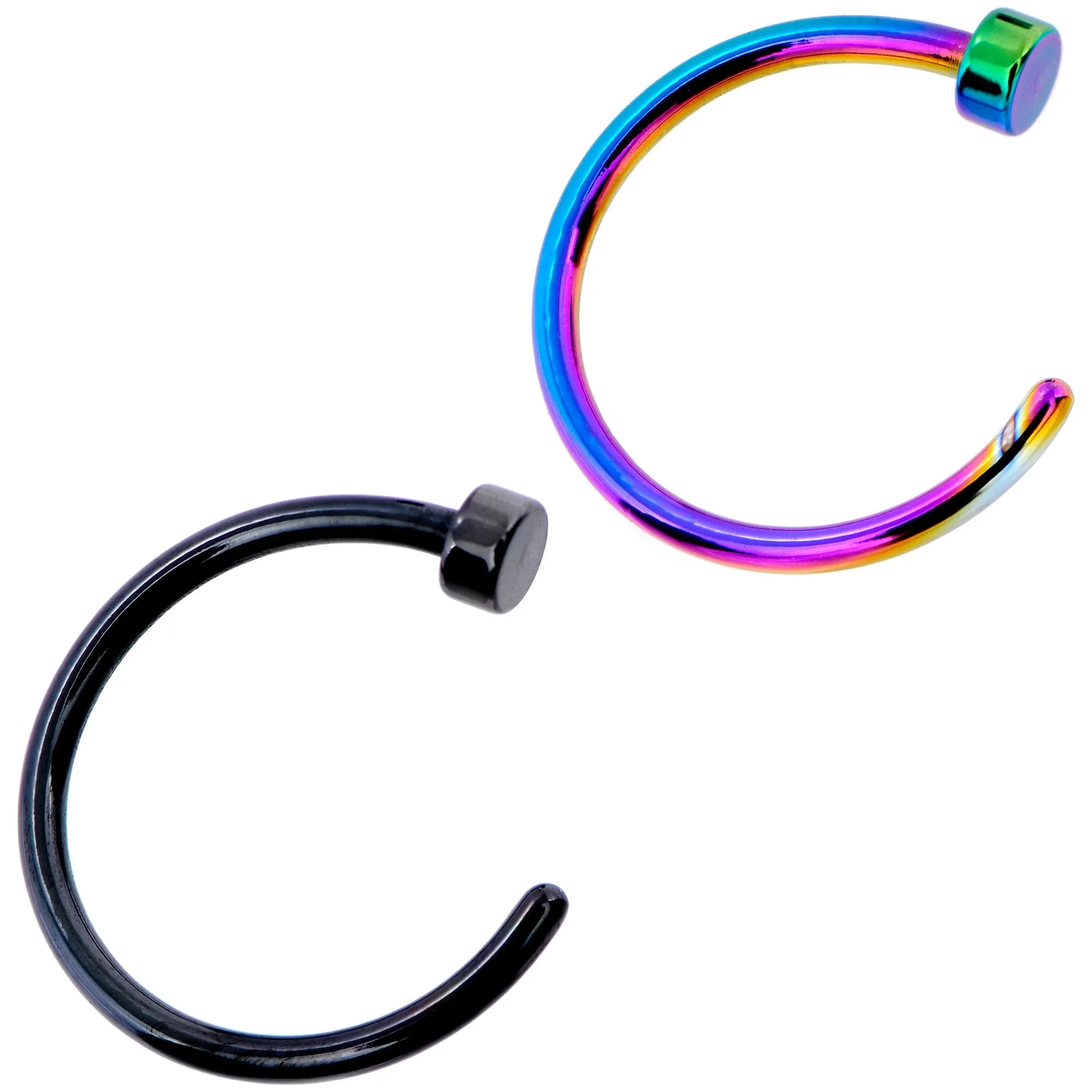 20 Gauge 5/16 Pack Set of 5 Assorted Stainless Steel Nose Hoop Rings
