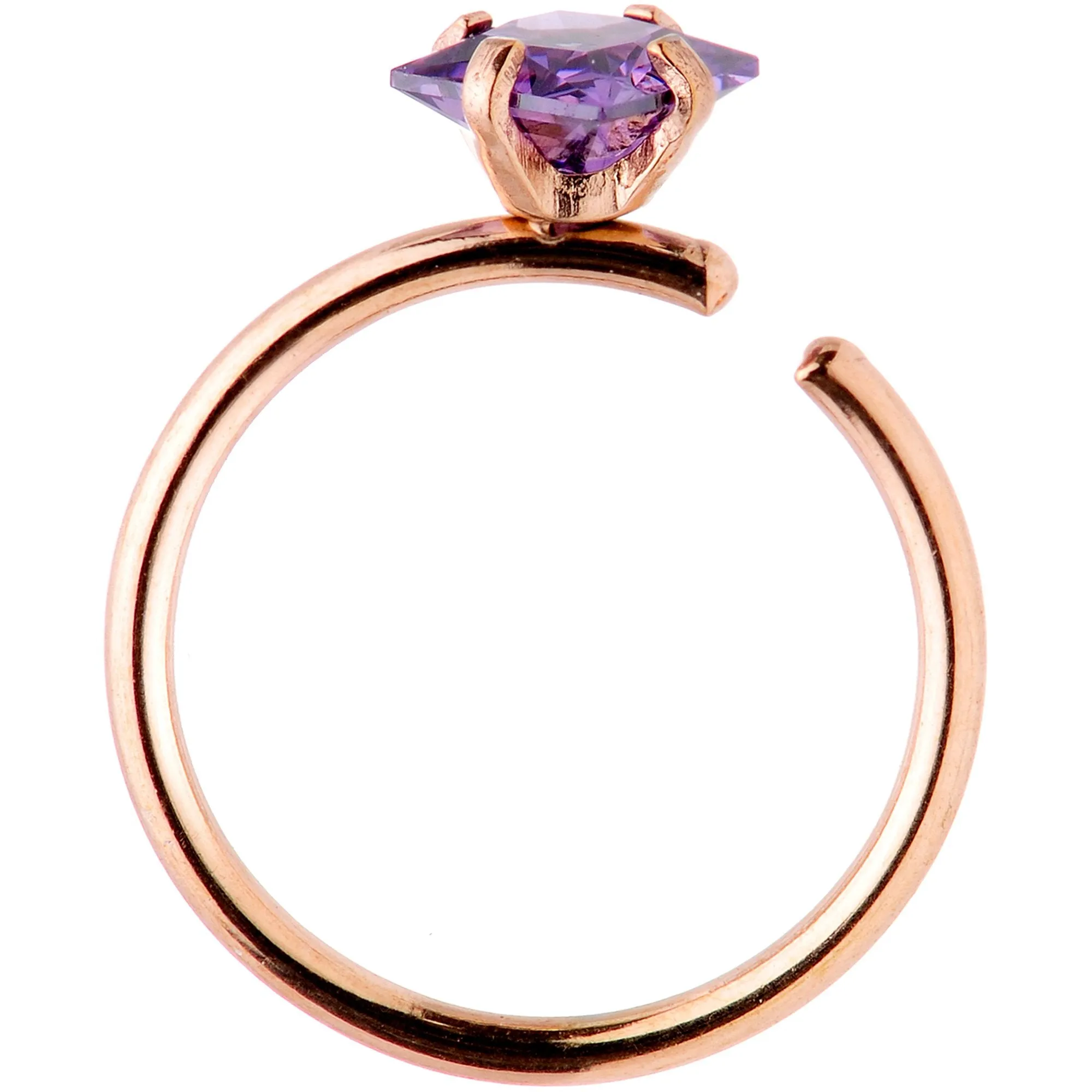 20 Gauge 5/16 Pastel Gem Rose Gold Tone Nose Hoop Set of 6