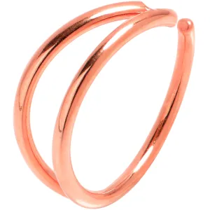 20 Gauge 5/16 Rose Gold Tone Double Nose Hoop